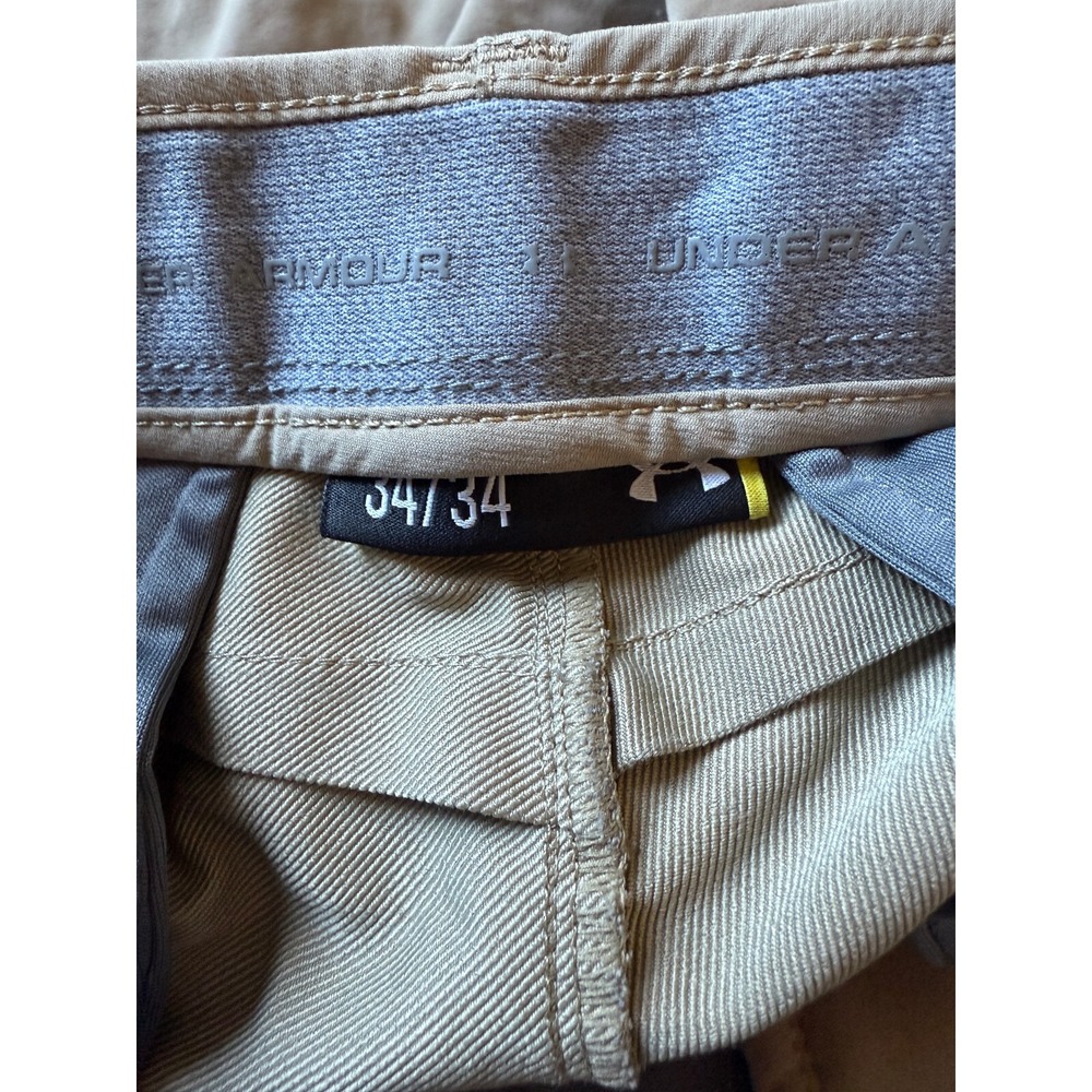 UNDER ARMOUR - Men's Beige Casual Chino Golf Pants - Size 34x34 - Picture 6 of 6